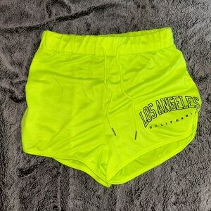 Neon yellow shorts , size medium